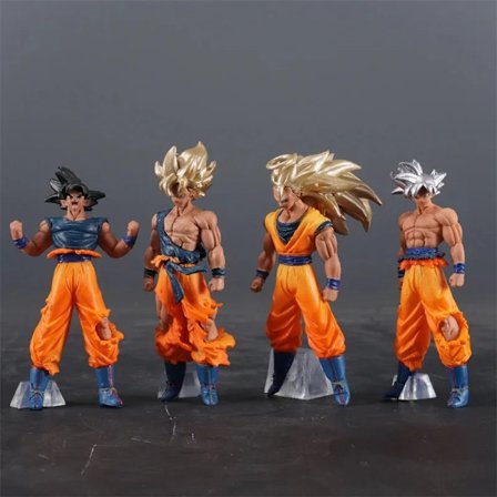 4 stk./sæt Dragon Ball Son Goku Figur Super Saiyan Goku Actionfigurer PVC Statue Samling Model Legetøj Gaver