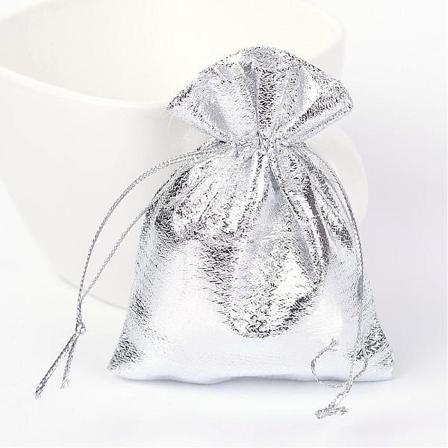 100 St. Slver Organza Påsar C.a 7x 9 Cm.