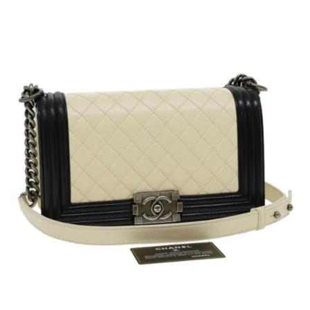 Chanel Vintage, Pre-owned Shoulder Bag Wit, Dames, Maat:ONE Size,leer
