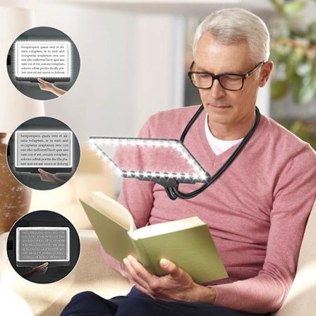 Håndfri 5x forstørrelsesglas med ringlys, fleksibel svanehals, side M