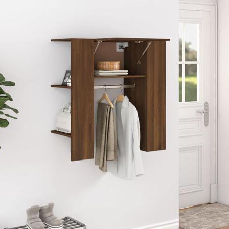 Vidaxl Hallskåp Brun Ek 97,5x37x99 Cm Konstruerat Trä Brun