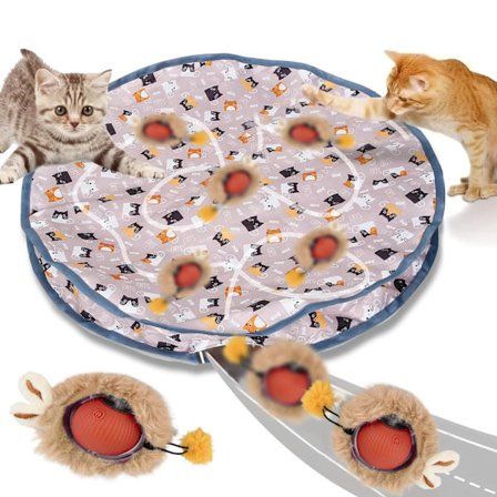 Interaktiivinen kissan leikkipallo, automaattinen interaktiivinen kissan lelu, interaktiivinen kissan leikkimatto, 2 in 1 interaktiivinen kissan lelu 