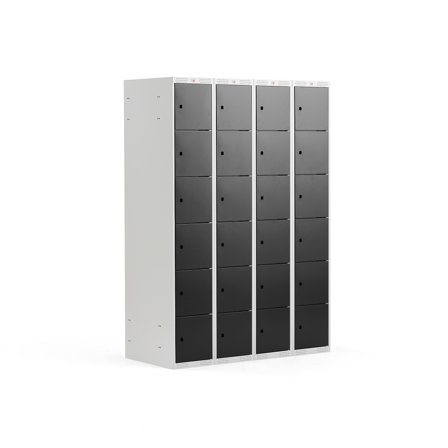 Schließfachschrank CLASSIC, 4 Module/6 Türen, 1740 x 1200 x 550 mm, schwarz