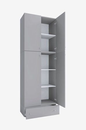 VCM - Vcm Garderob Lona Xxl gångjärnsdörrar - Med låda - Grå - Skåp - Från Homeroom