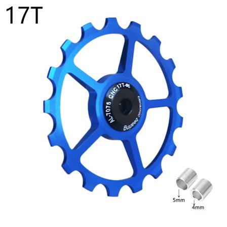 Växelhjul i aluminiumlegering för cykel, 10-17T, för mountainbike, hjul, lageruppsättning, reservdelar - blå