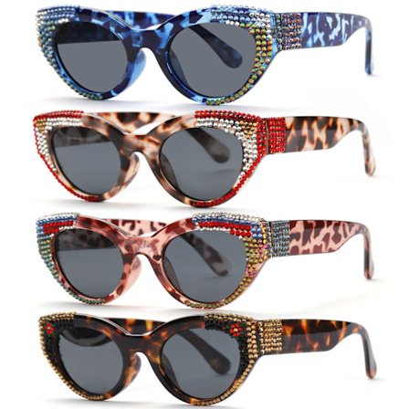 Women Cat Eye Polarized Bling Sunglasses Trendy Rhinestones Shades Handmade A