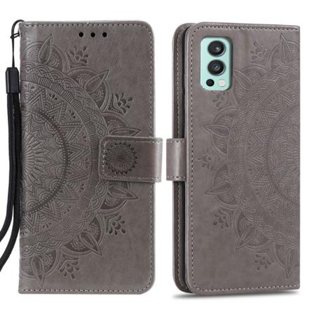 Oneplus Nord 2 5g - Mandala Läder Fodral - Grå