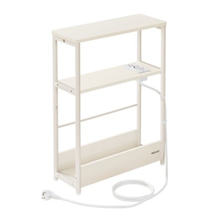 Kapea sivupöytä 18 x 45 x 58 cm sisäänrakennetulla pistorasiall