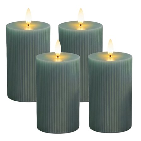 LED-kynttilät, aidosta vahasta, liekittömiä, lepattava liekki, 4 kpl