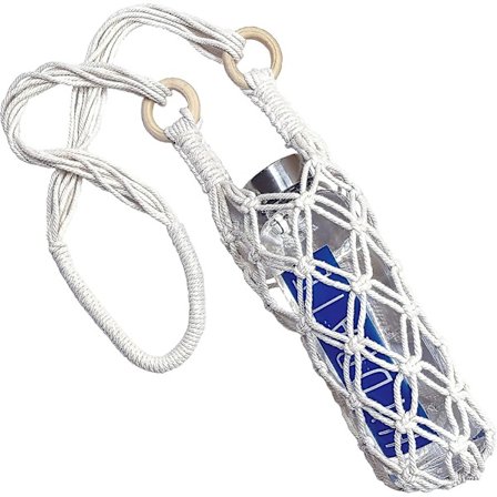 Makramee Vesipulloteline Puuvilla Vesipullokassi Viinipulloteline Retkeilyyn, Pyöräilyyn, Kuntoiluun -xx