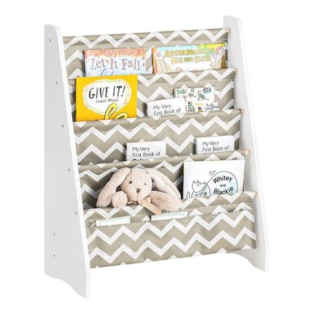 Rootz barnbokhylla - Tidskriftsställ - Förvaringsorganisatör - Hållbara polyesterfack - Mångsidig design - Idealisk för småbarn - 63 cm x 76 cm x 28 c