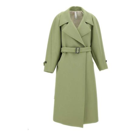 Hevo, Belted Coats Groen, Dames, Maat:XS