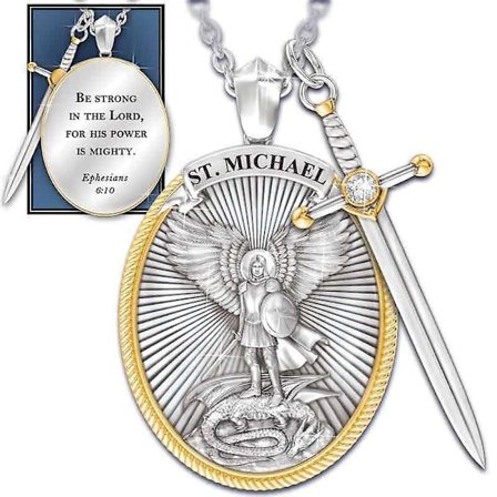 2 kpl Katolinen suojeluspyhimysriipus Michael St. Michael The Archangel -riipuskaulakoru