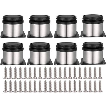 8 stk. Justerbare Bordben 5cm Rustfrit Stål Møbelfødder