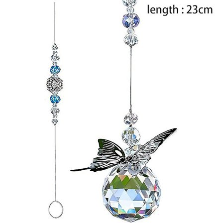 Fjärils solfångare kristalldekor hängande, inredning fönster regnbågstillverkare