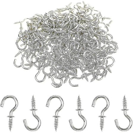 Mini-kattokiinnikoukut, 200 kappaletta 1/2 tuuman kuppikoukut ruuvikoukut