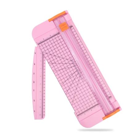 A4 pappersskärare med glidande typ med klar skala hög noggrant papperstrimmer för scrapbooking Pink