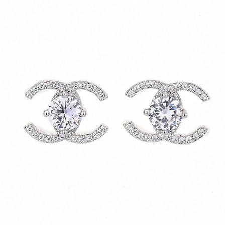 Korvakorut, joissa on kaksinkertainen C-kristalli, hienot korvakorut naisille, hääkorut naisille, tytöille, tyttöystävälle [WSY]