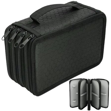 Stor XXL Penalhus, 72 Rum, Penalhus med Stor Kapacitet, 20 x 12,5 x 8,7 cm, Bærbart Vandtæt Penalhus, Stor, til Farveblyanter