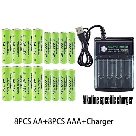 Originalt genopladeligt batteri 1,5V AA9800mAh+AAA8800mAh+Oplader til computerurradio Videospil Digitalkamera AA AAAbatteri