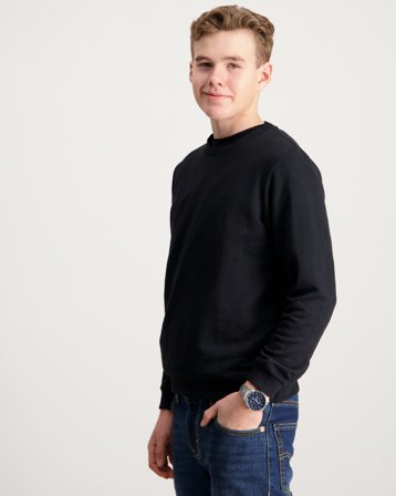 Jack & Jones JJEBRADLEY SWEAT CREW Czarny Swetry Chłopiec - Kids Brand Store