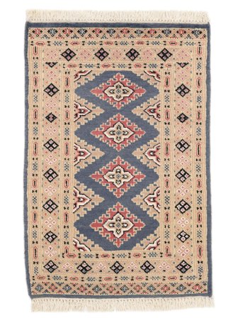 Medailonový Malý Pákistán Bokhara 2Ply Koberec 63X93 Vlna, Carpetvista