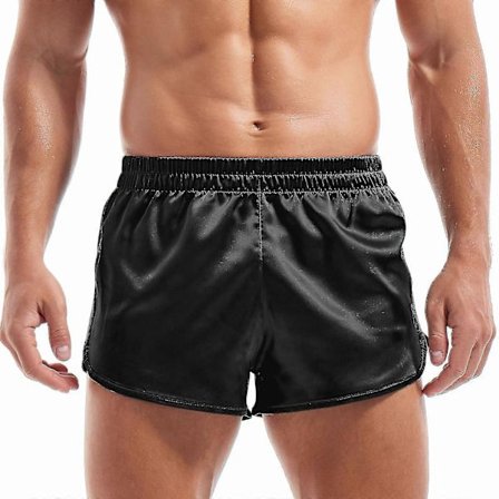 Sateng Undertøy Boksere Herre Sexy Bokser Truser Glatte Silke Pyjamas Shorts Løse Splitt Mann Lounge Boxershorts Hjem Sovebukser