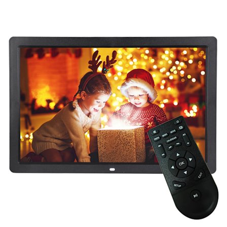17 tommer 1440*900HD Digital Fotoramme Billedramme Vækkeur Afspiller Album Fjernbetjening Sort