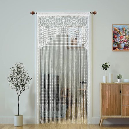 2 stk Makrame Lace Dørstreng Gardin Til Døråbninger, Rumdeler Døråbning Hippie Vindue Panel Rumdeler Vægge Skab Gardiner Til Soveværelse Skab Dør