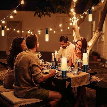 Campinglykta med Slinga (10m), Uppladdningsbar 4000MAh Powerbank, IP44 Vattentät Camping