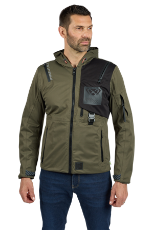 Motorradjacke Ixon M-Quarter Khaki/Schwarz S