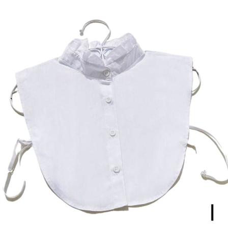 Bowtong Kvinnor Bomull Spets Fake Collar Vintage Avtagbar Blus
