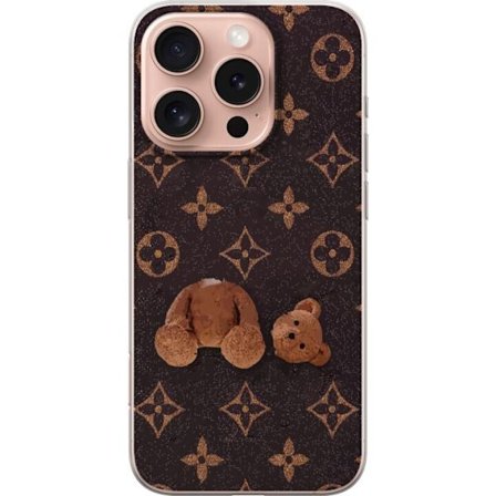 Yhteensopiva Puhelinkuori Apple Apple iPhone 16 Pro Graafinen monogrammikuvio, jossa taiteellisesti muotoiltu nalle