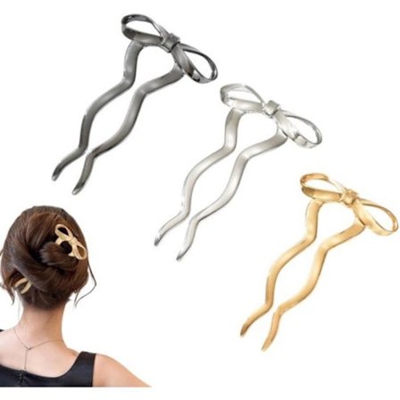 Franske hårnåle - Sæt med 3 - Flade clips - Hårtilbehør - Holdbare franske hårclips