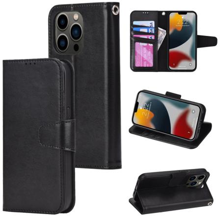 Läderfodral För Iphone14 Plus Black Spot Flip Med Korthållar