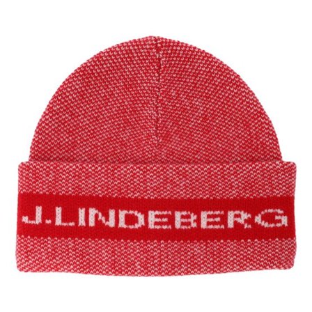 J.Lindeberg - Röd cuff Beanie - Ernie Beanie Barbados Cherry Cuff @ Hatstore