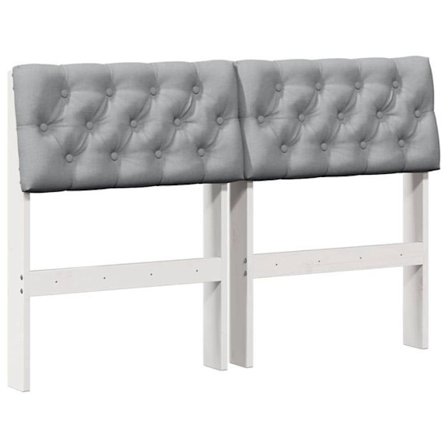 Polstret sänggavel - vidaXL - 120 cm - Massiv furu - Klädd i tyg - Brun och svart - Lätt att rengöra