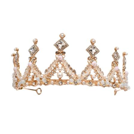 Rhinestone Hääprinsessan Kruunu Kulta Morsian Tiara Syntymäpäivä