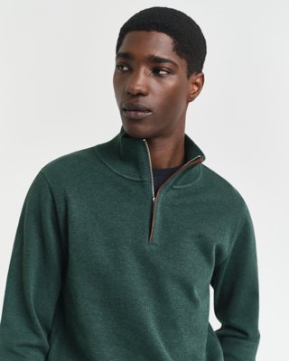 GANT - Collegegenser med half-zip til herre tartan green