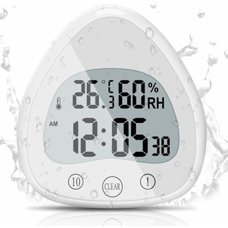 Kylpyhuonekello, LCD digitaalinen hälytin vedenpitävällä kosketussuihkulla Cl