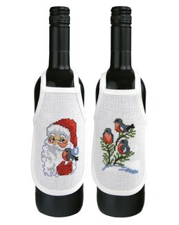 Stickpackung Flaschenschürzen Weihnachten 2-er Pack