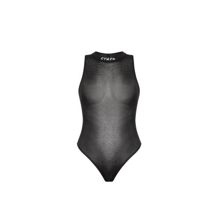 Heron Preston Sheer bodysuit with logo Sort, Dame Bodystockings