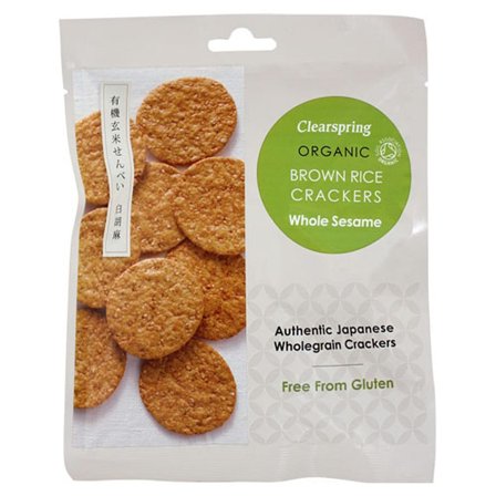 Clearspring Rice Cracker Sesame Ø 40 g, Helse & Madvarer, Snacks, Chips & Kiks