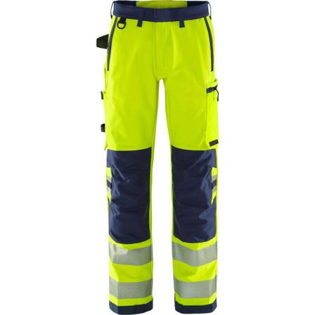 Fristads 2645 GSTP Arbeidsbukse gul/marineblå Varsel, Gul/Marineblå, Klær