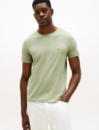 Tommy Hilfiger Stretch Slim Fit Tee - Green - XXL