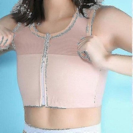 Dame Ice Silk Pustende Brystbinder Tomboy Lesbisk Transgender Korsett Topper Vest Front Glidelås Kort Bandasje Brystbinder