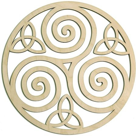 Triskele Knot Träväggskonst (Irländska Symboler, Keltisk Trippel, ZQKLA