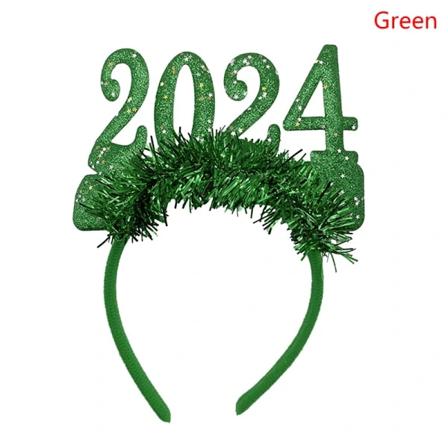 2024 Godt Nytår Hovedbøjle Glitter Stjerne Sequin Hårbøjle Del Rød En Størrelse Grøn green