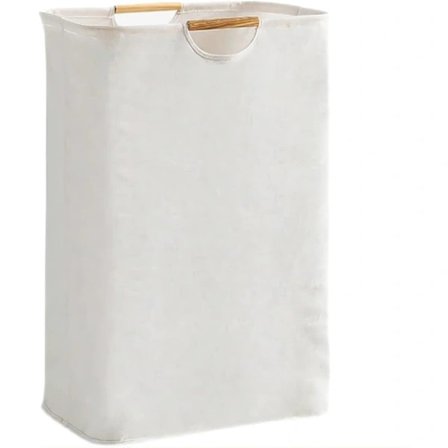 Stor Vasketøjskurv, Vasketøjskurv med Håndtag, Sammenklappelig Vandtæt Vasketøjskurv til Soveværelse, Badeværelse, Legetøj - Hvid[ca]