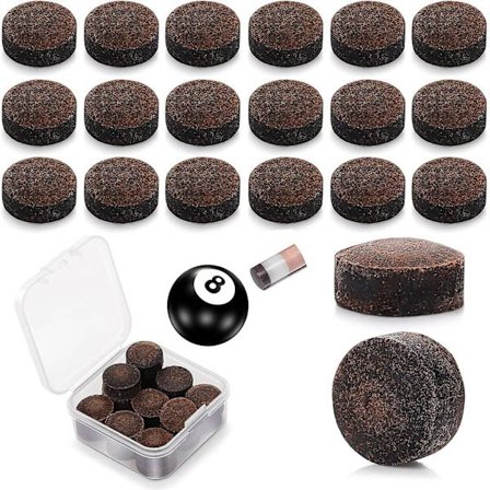 20 kpl Pool Cue -vinkkejä, 13 mm biljardikeppien vinkkejä, pool cue -vinkkien vaihtosarja säilytyslaatikolla pool-kepeille ja snooker-nahalle, ruskea